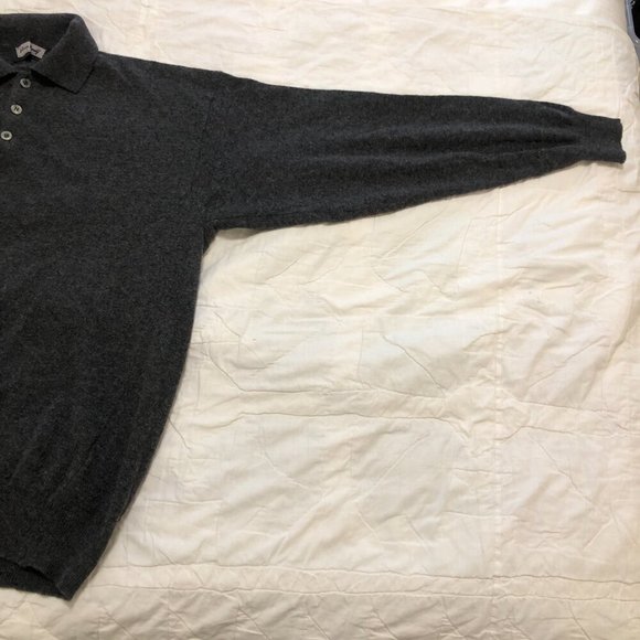 VINTAGE Italian Henry Morell Wool-Blend Long Sleeve Collared Sweater Gray XXL - Picture 5 of 15